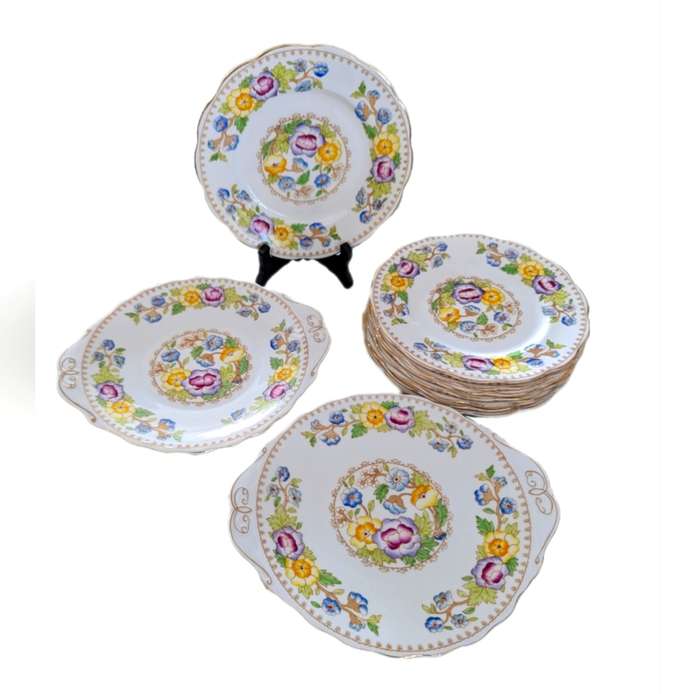 Rare Royal Albert (Old Cathay Pattern) Bone China - 10 pieces